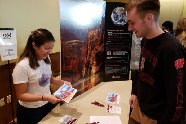 geopath student fair booth with two people